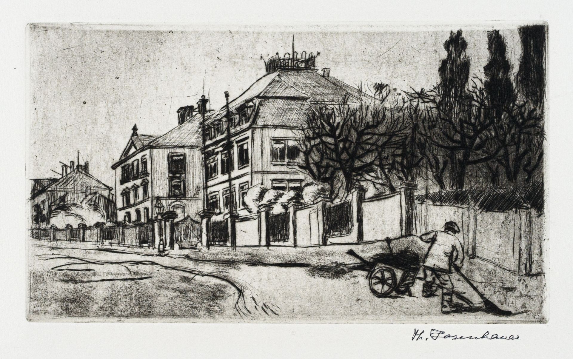 Theodor Rosenhauer, Straßenkehrer in Radebeul. Wohl 1930's.