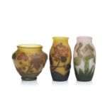 Vase "Weißdorn" / Vase "Hortensie" / Vase "Frauenschuh". Arsall. Vereinigte Lausitzer Glaswerke...