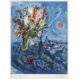 Marc Chagall (nach) "La Dormeuse aux fleurs". 1988.