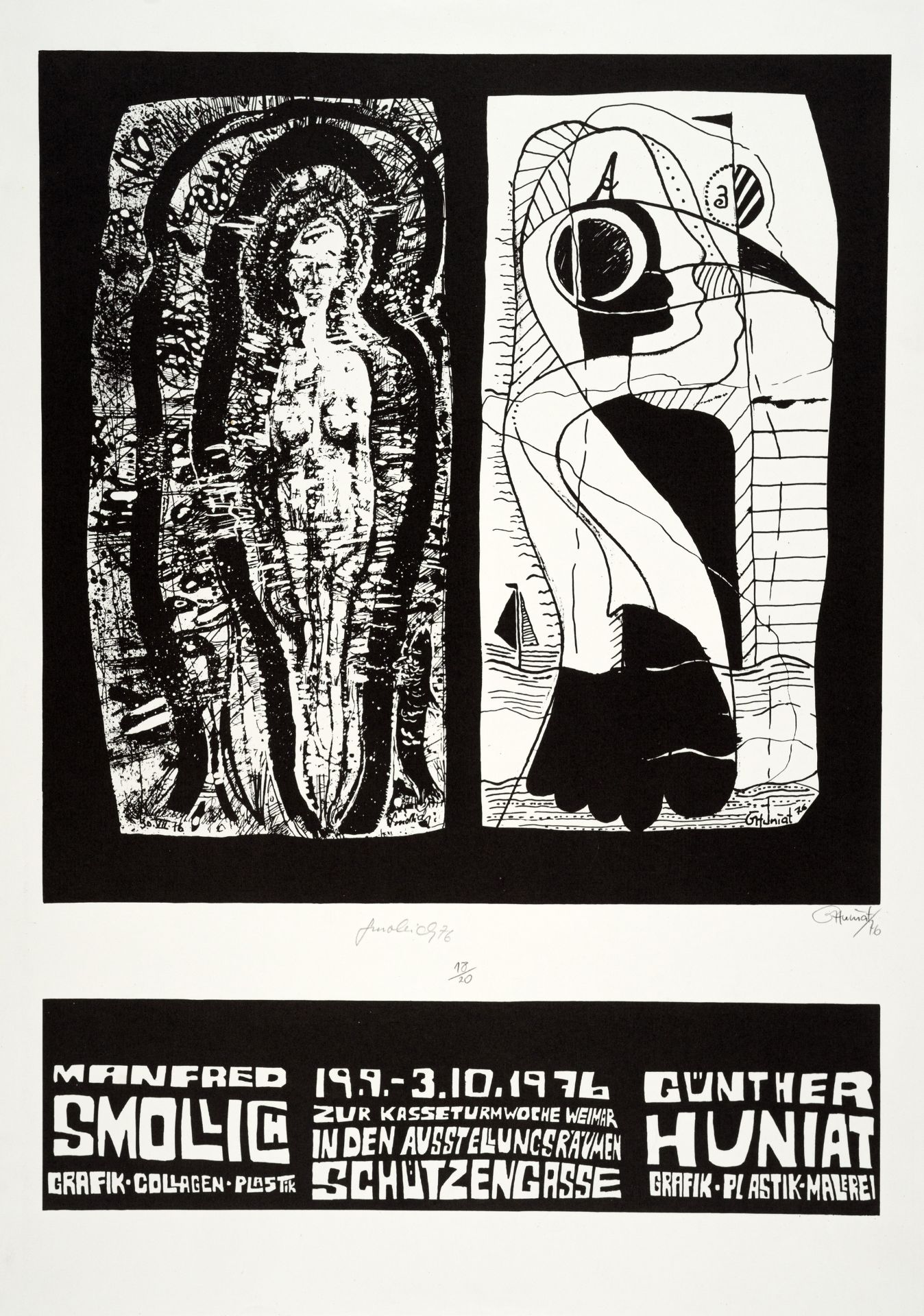 Günther Huniat, Sieben originalgrafische Ausstellungsplakate. 1972– 1979. - Bild 7 aus 7