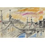 Ernst Hassebrauk "Brücke in Budapest" / Tulpen / Blumenschale / Dame mit Hund / Dresden – Terra...