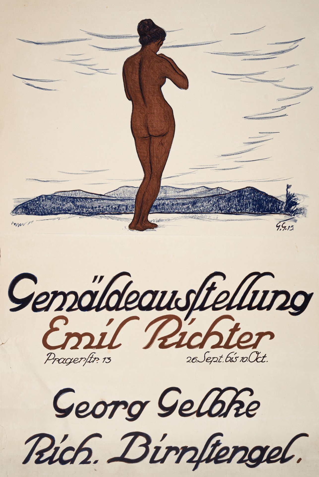 Georg Gelbke "Gemäldeausstellung Emil Richter – Georg Gelbke, Rich. Birnstengel". 1915.