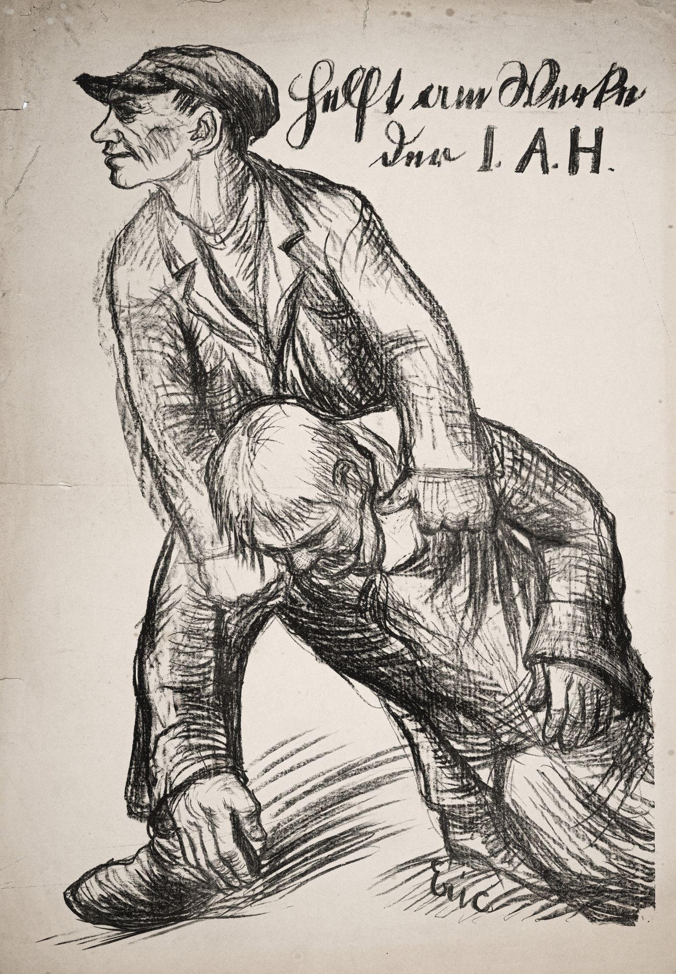 Eric Johansson "Helft am Werk der I. A. H." (Internationale Arbeiterhilfe). Um 1923.