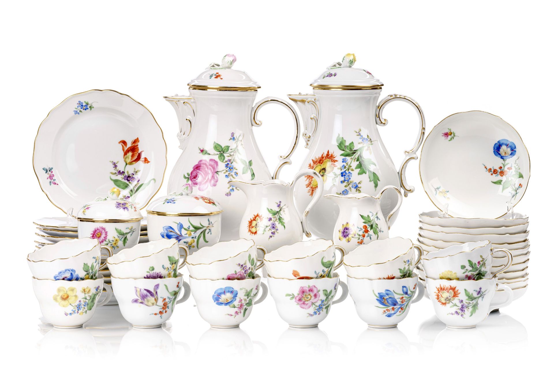 Kaffeeservice "Bunte Blume" für 12 Personen. Meissen. 1956– 1968.