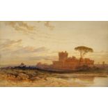 Harry John Johnson "Ostia bei Rom" (Blick auf das Castello di Giulio II). Wohl 1872/1875.