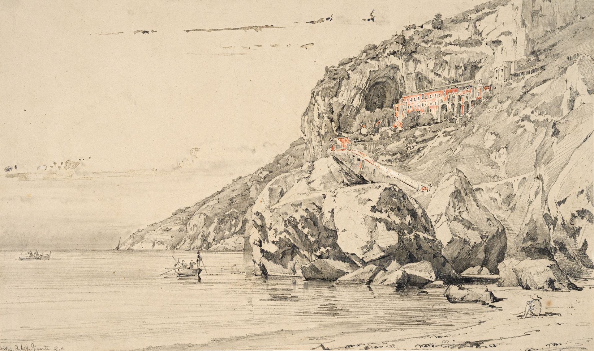 Achille Gigante, Amalfi. 1842.