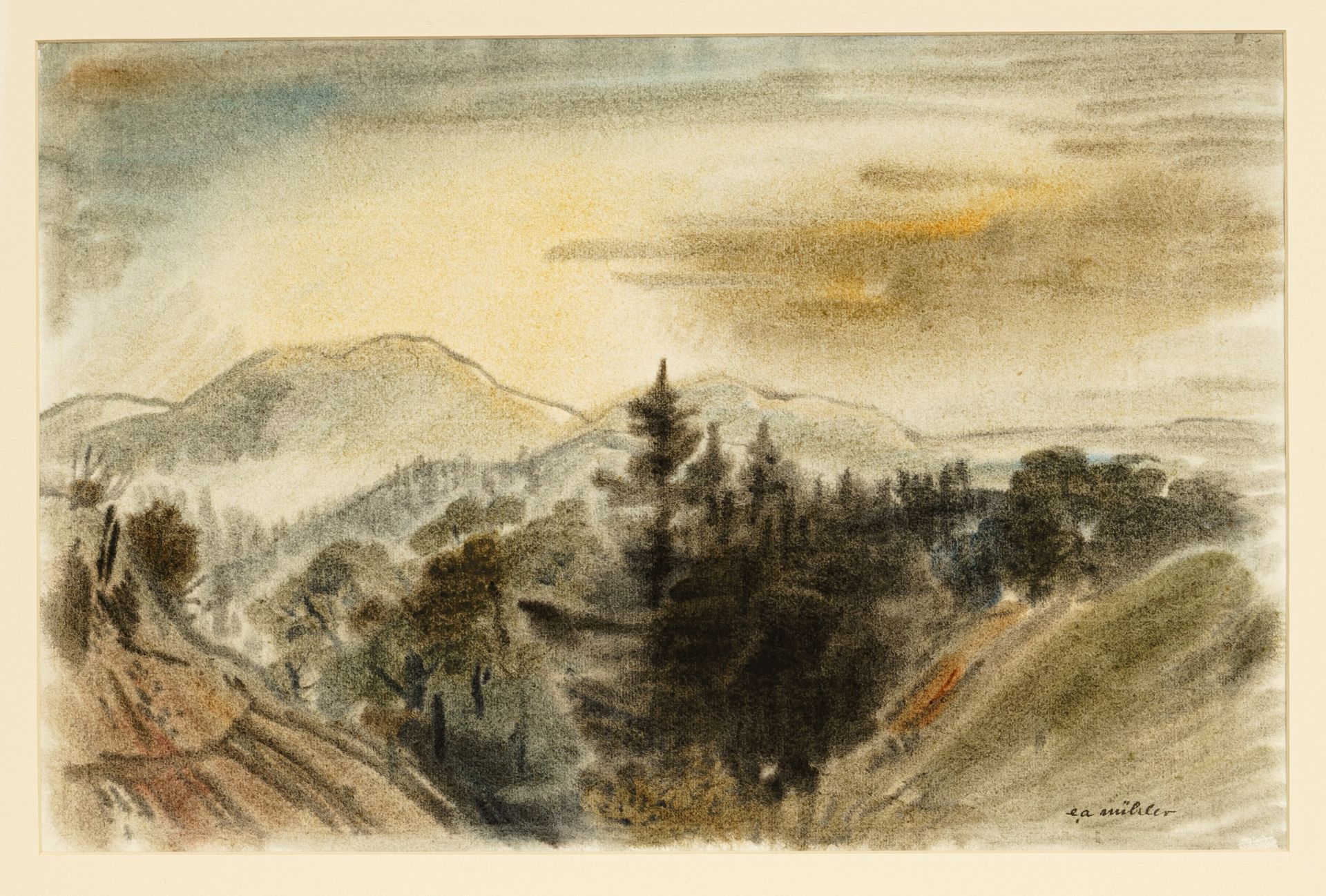 Ernst Alfred Mühler, Erzgebirgslandschaft (?). Wohl 1930er Jahre.