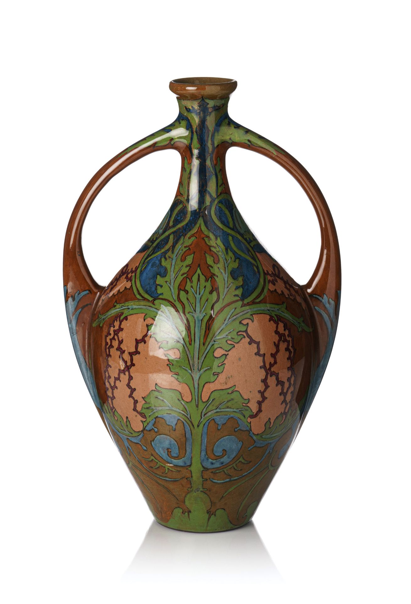 Henkelvase. Samuel Schellink für Rozenburg, Den Haag. 1898.