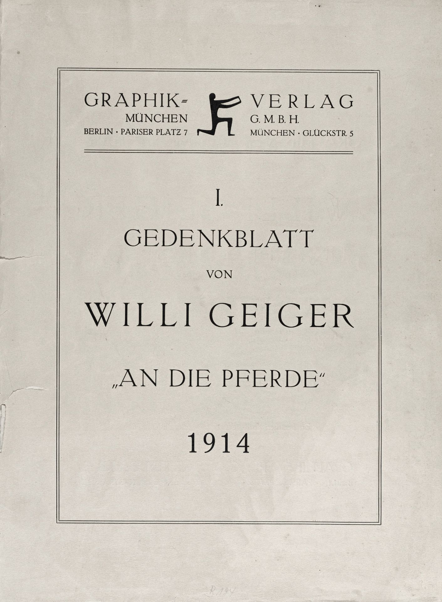 Willi Geiger, Sechs Illustrationen zum Ersten Weltkrieg. 1914.