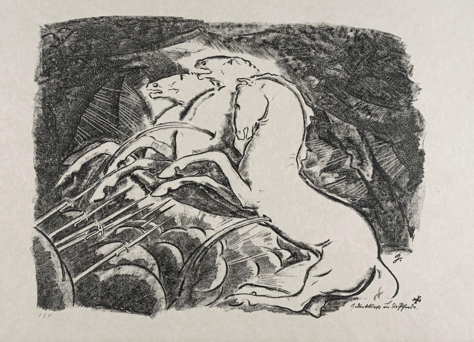 Willi Geiger, Sechs Illustrationen zum Ersten Weltkrieg. 1914. - Image 8 of 11