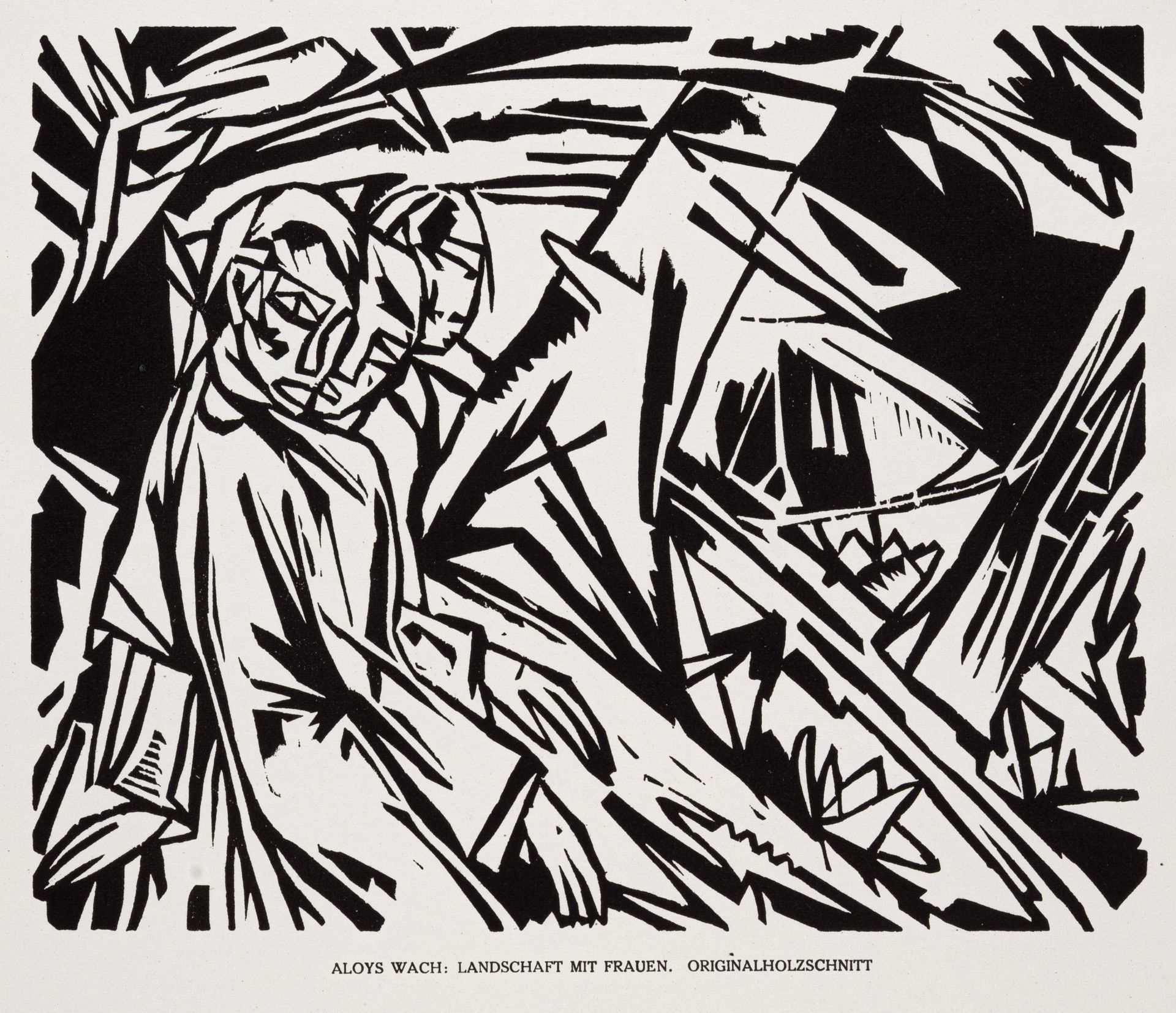 Christian Rohlfs "Elias in der Wüste" / Aloys Wach "Landschaft mit Frauen". 1919. - Image 2 of 2