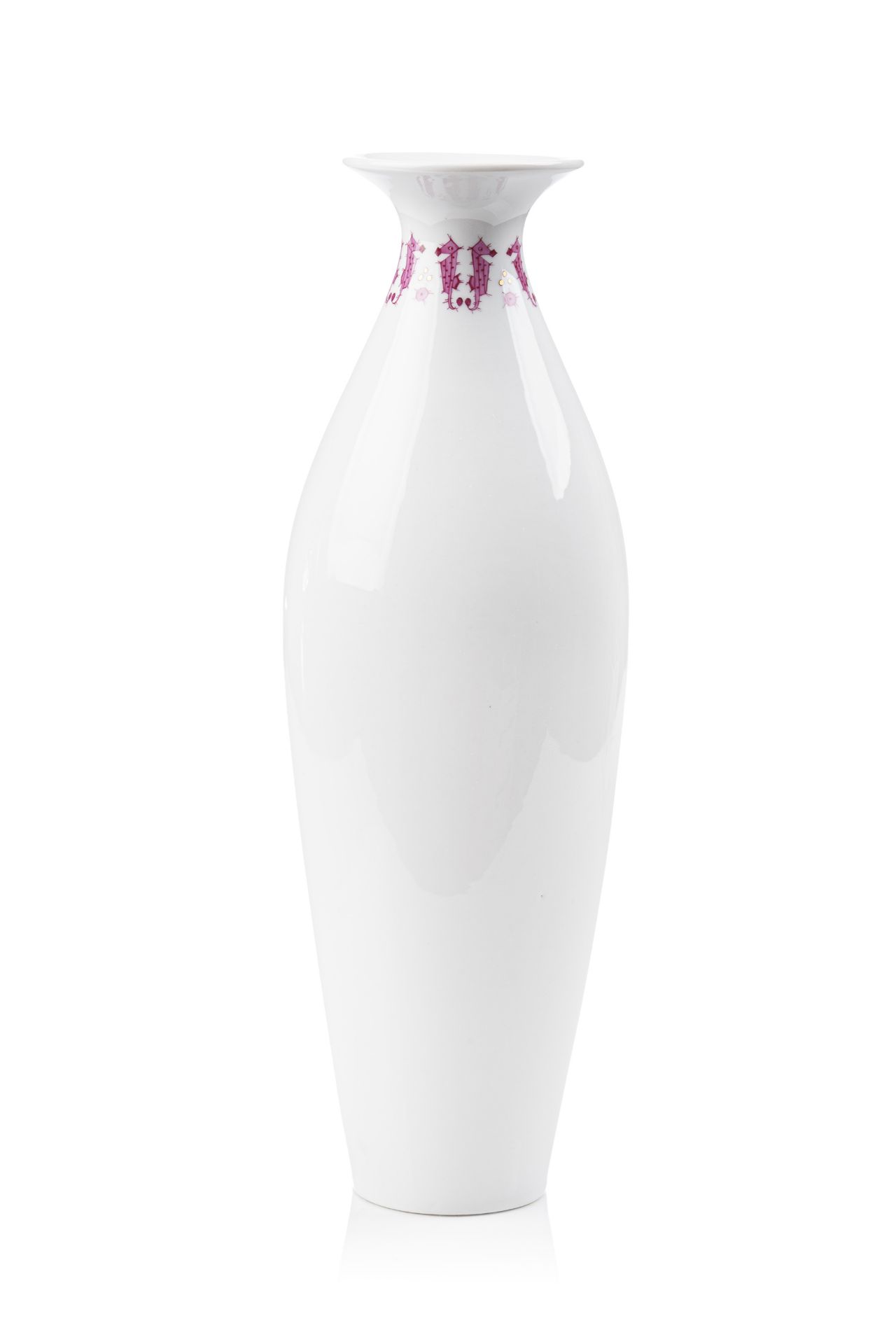 Lippenvase mit Seepferdchendekor / Paar Vasen "Gelbe Rose", "Bunte Blume". Paul Börner und ande... - Bild 4 aus 4