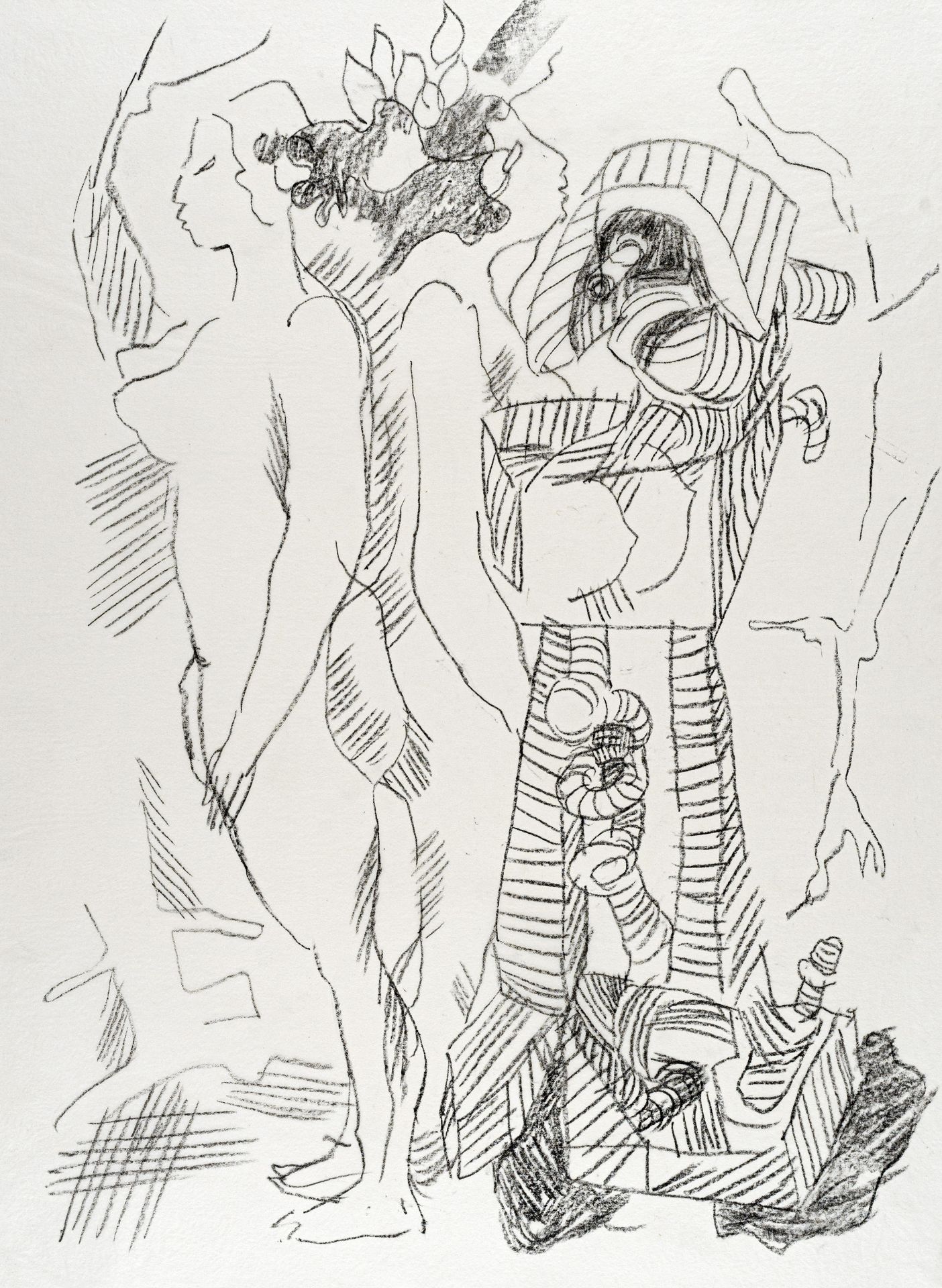 Günter Horlbeck, Aus dem Nachlass – ca. 40 Zeichnungen. Wohl Mitte 1970's. - Image 3 of 8
