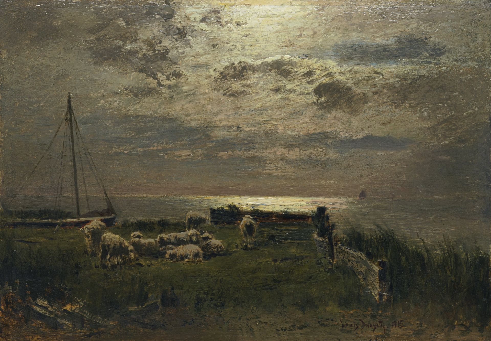 Louis Douzette "Abendruhe auf dem Darß". 1915.