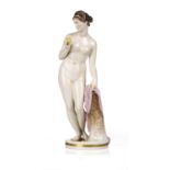 Venus mit Apfel. Älteste Volkstedter Porzellanmanufaktur nach Bertel Thorvaldsen. Wohl um 1900.