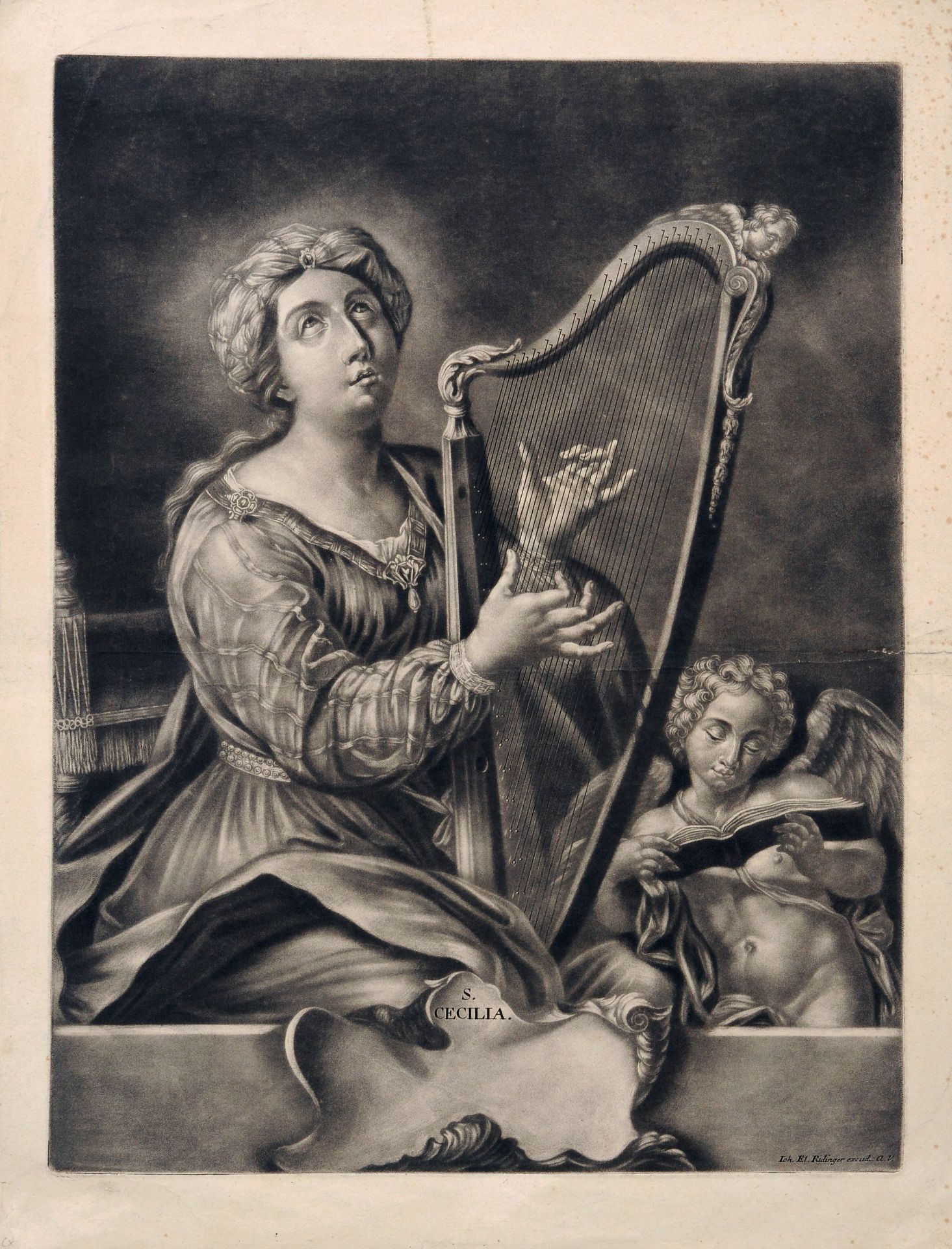 Johann Elias Ridinger "S. Cecilia". 1. H. 18. Jh.