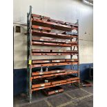 Pallet Racking (Includes Contents), 7 Upbeams, Tear Drop Style Pallet Racking, Rigging/ Removal Fee