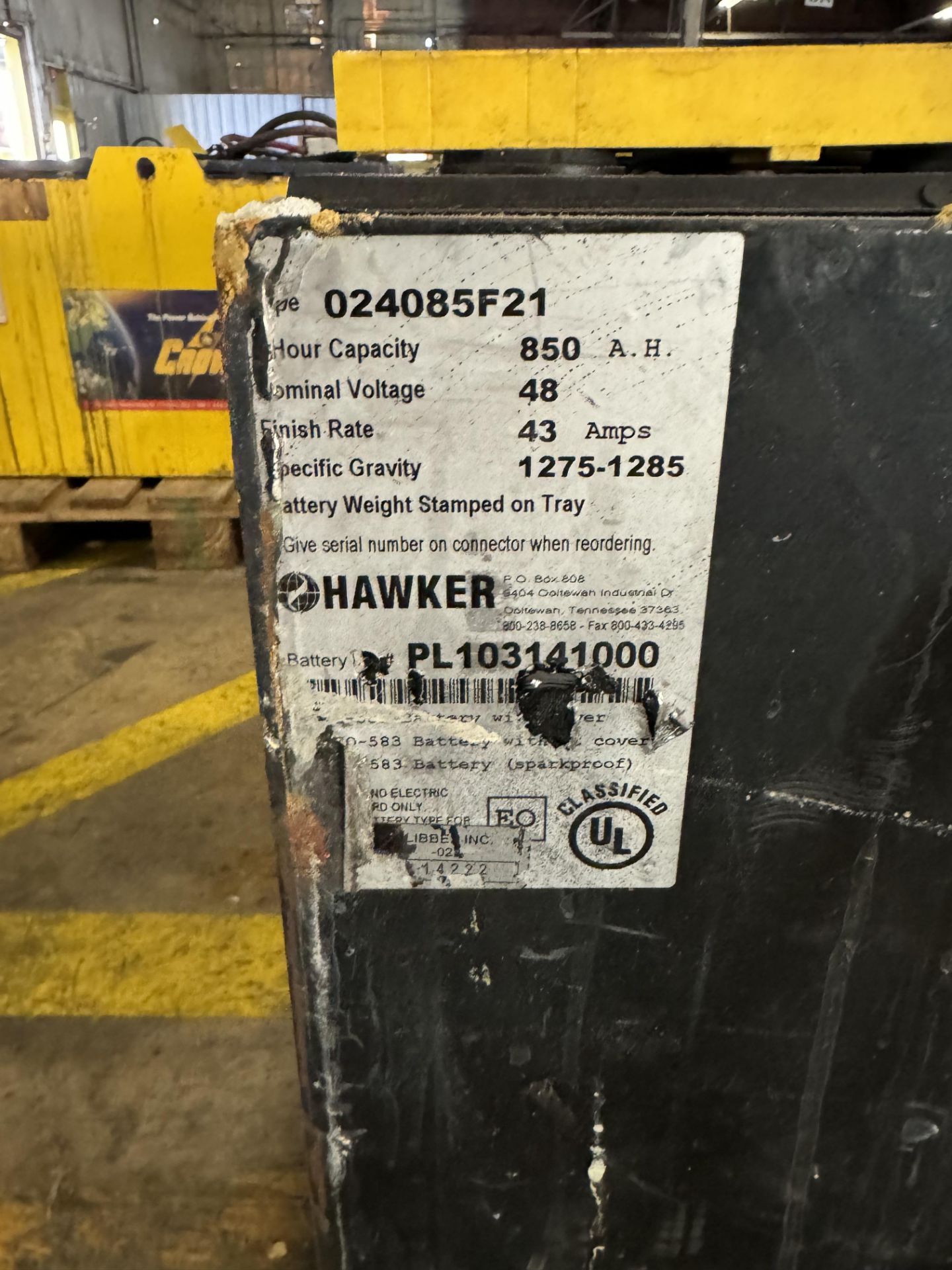 Hawker Battery, Type 024085F21, 48V, Rigging/ Removal Fee - $75 - Bild 2 aus 3