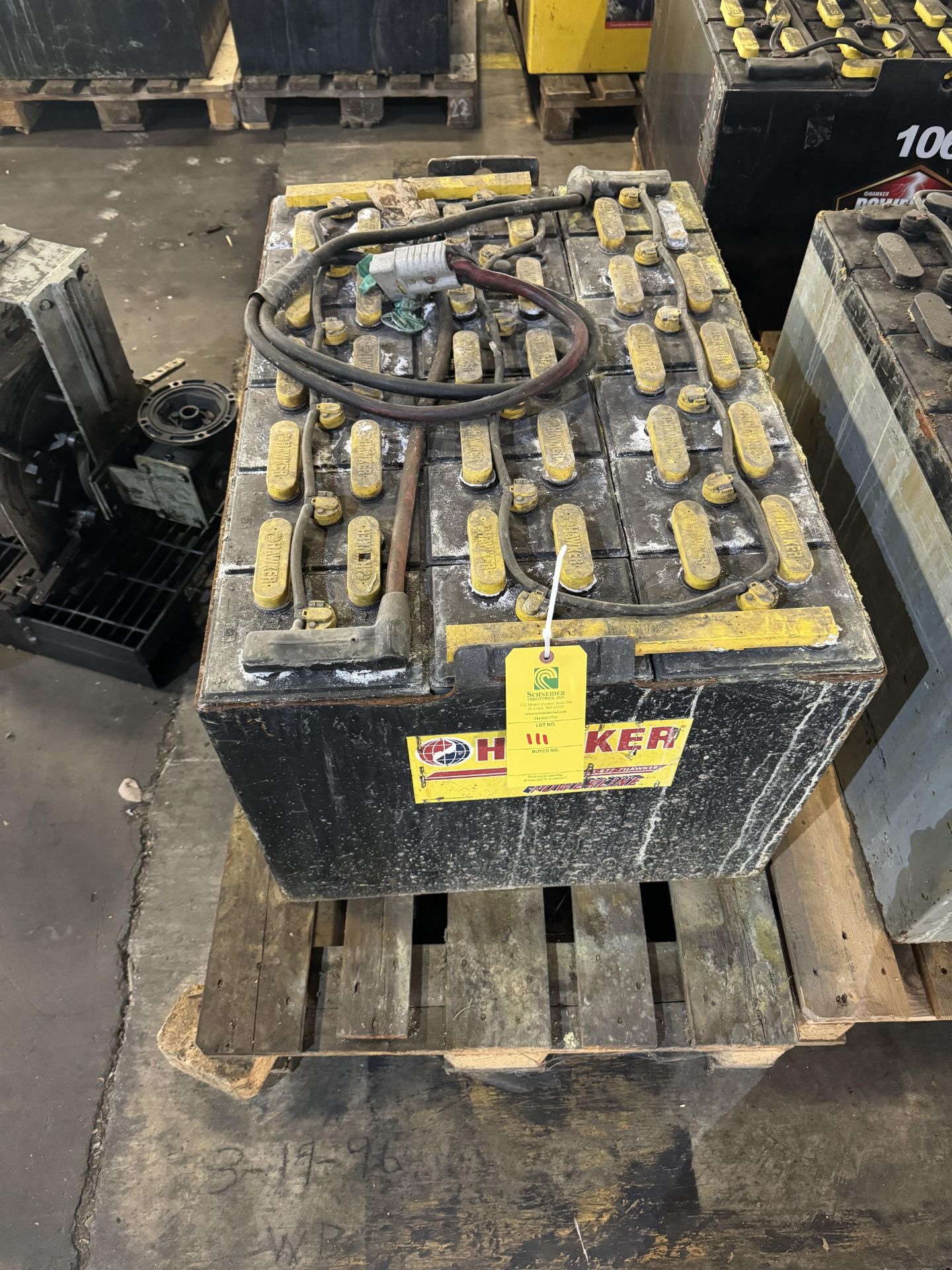 Hawker Battery, Type 018085F23, 36V, Rigging/ Removal Fee - $75