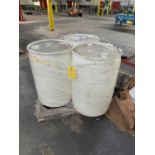 Plastic Drums, Qty 3, Rigging/ Removal Fee - $60