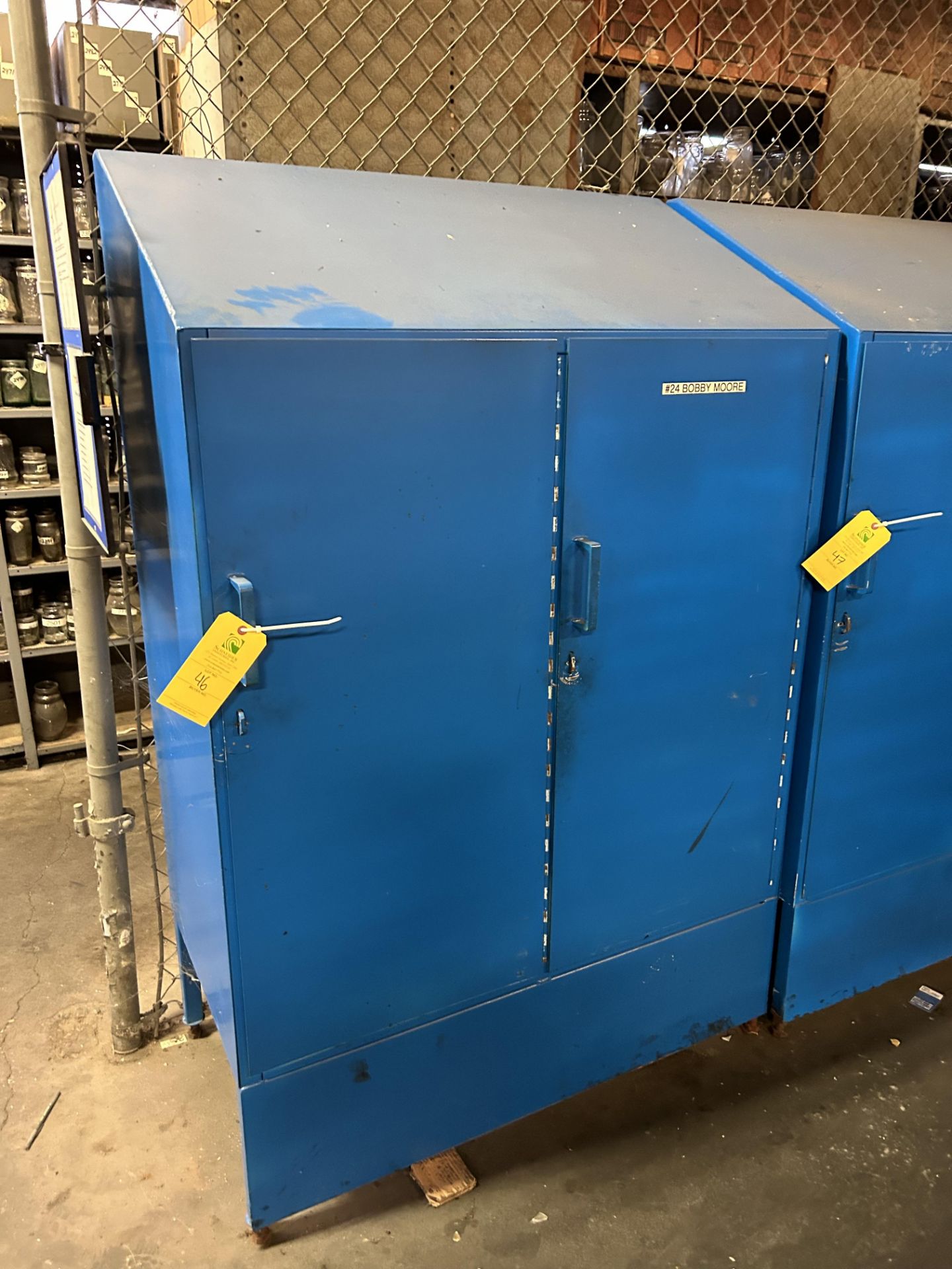 Blue Storage Cabinet, Approx. 5ft. T x 4ft. W x 2.5ft. L, Rigging/ Removal Fee - $75