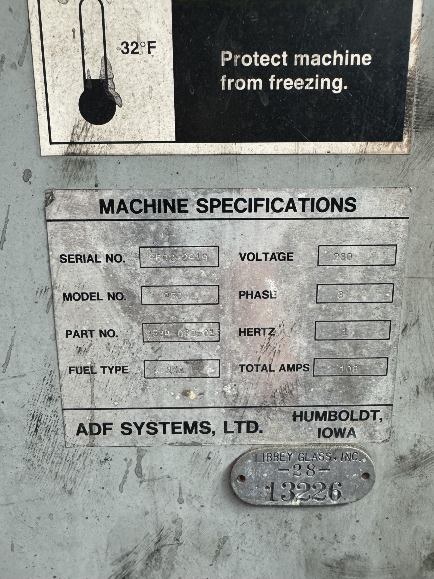 ADF Systems Parts Washer, Model# 950, Serial# 9602-2919, 230V, Rigging/ Removal Fee - $650 - Image 4 of 5