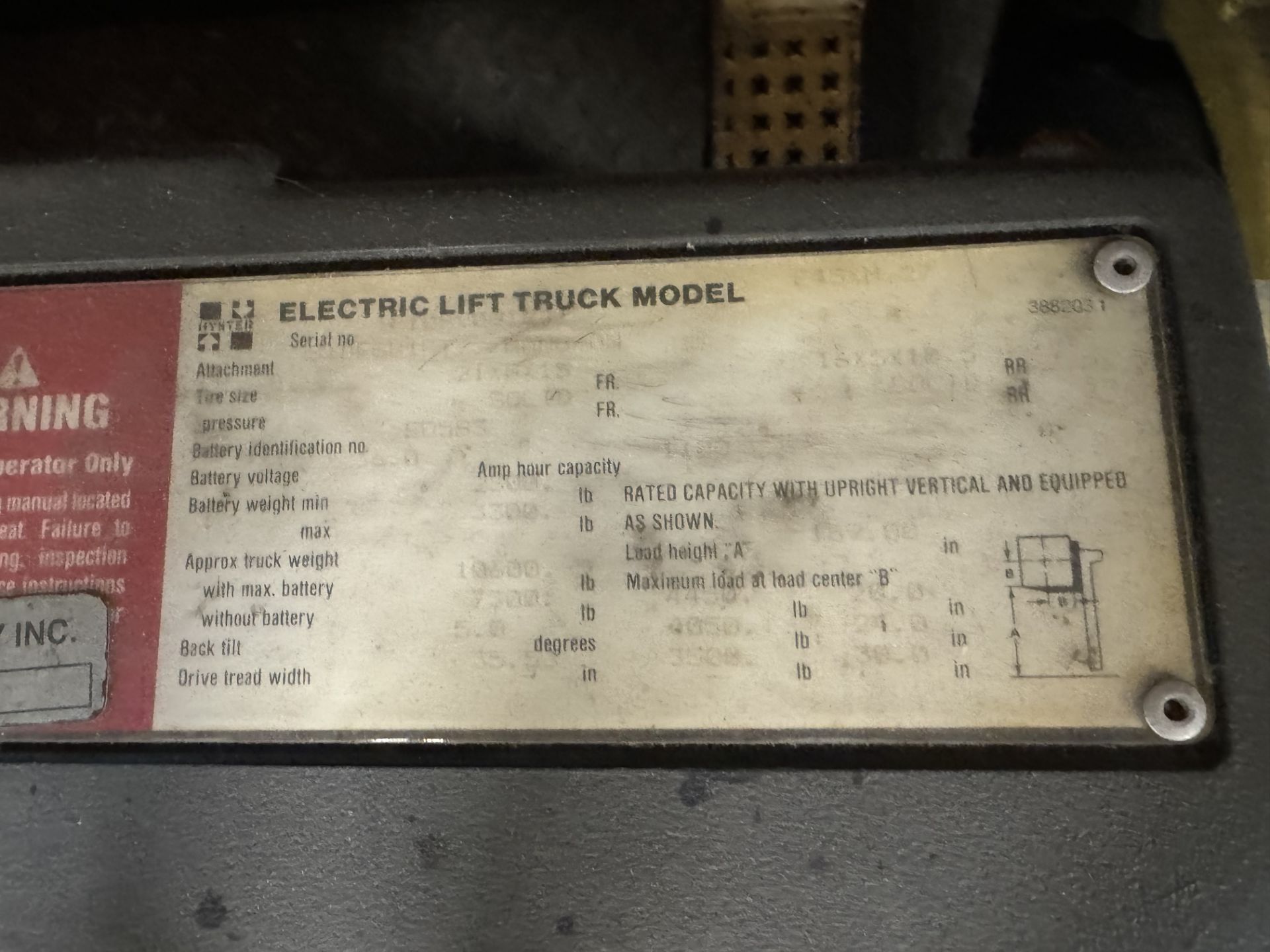 Hyster Electric Lift Truck, Model# E45XM-27, Serial# F108V0818, (Does not include battery) - Bild 4 aus 6