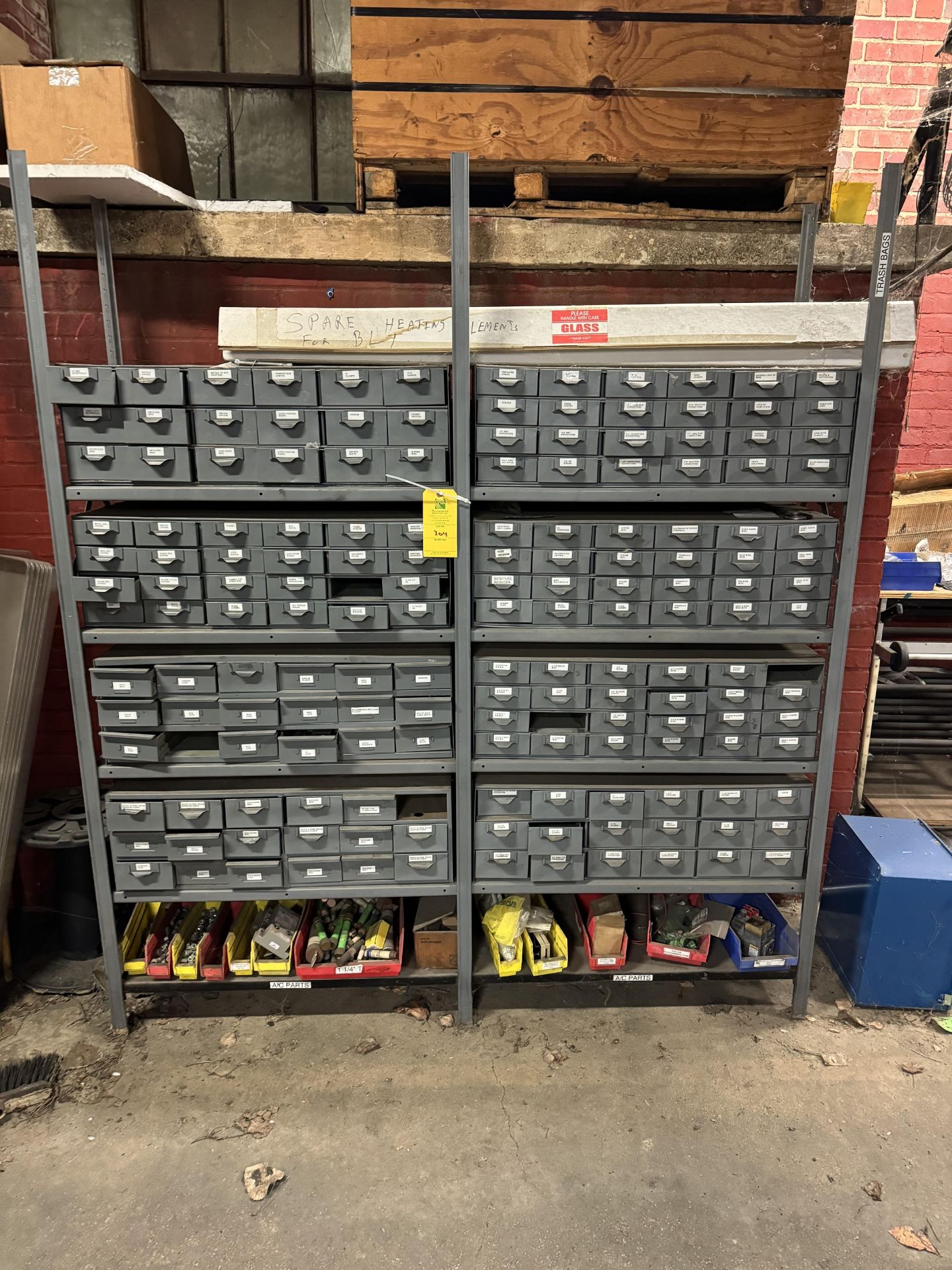Shelving, Bins and Contents, Rigging/ Removal Fee, $175
