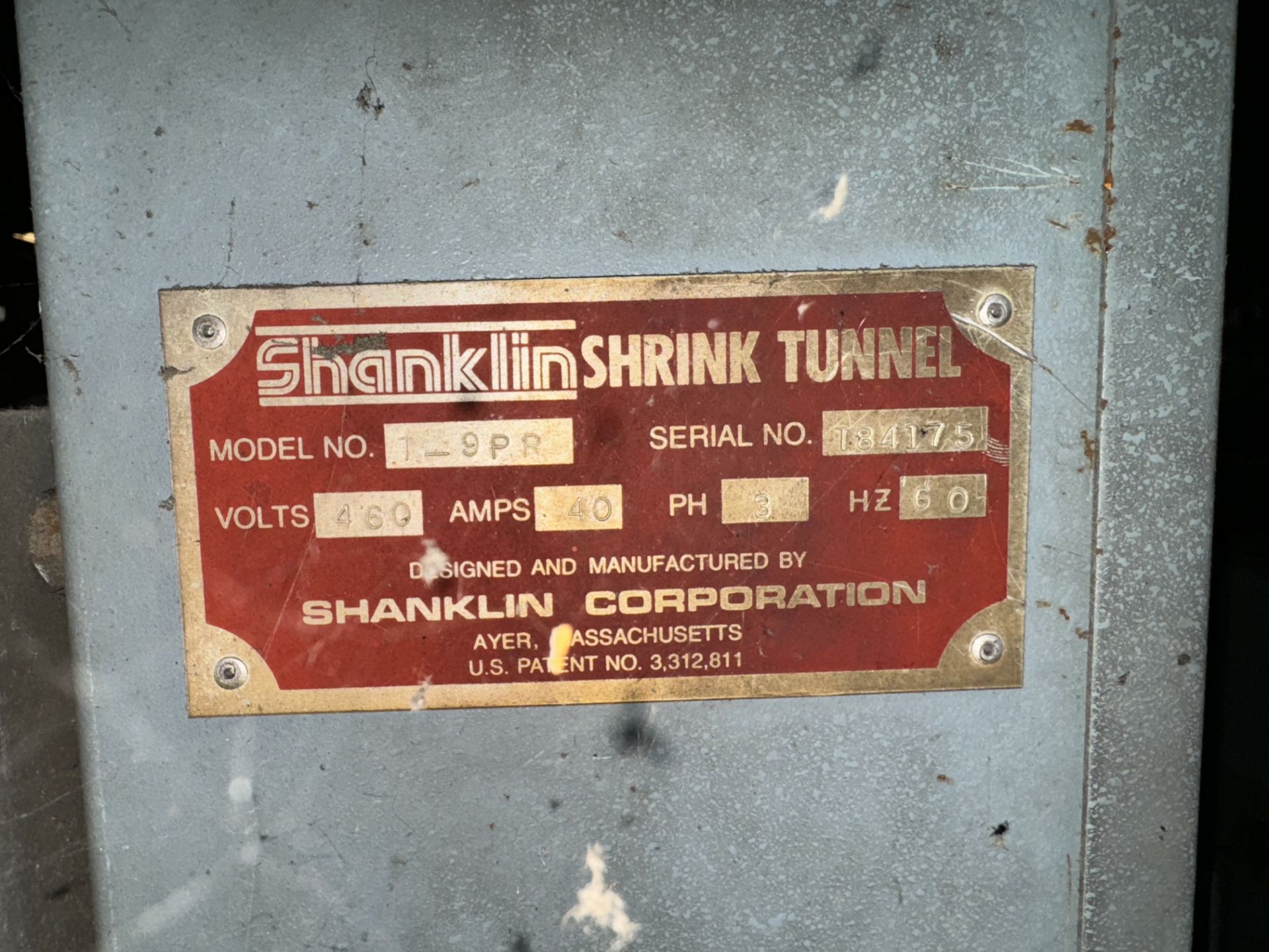 Shanklin Wrapper and Shrink Tunnel, Model# B2BB, Serial# B9412, Model# T-9PR, Serial# T84175, - Image 3 of 4
