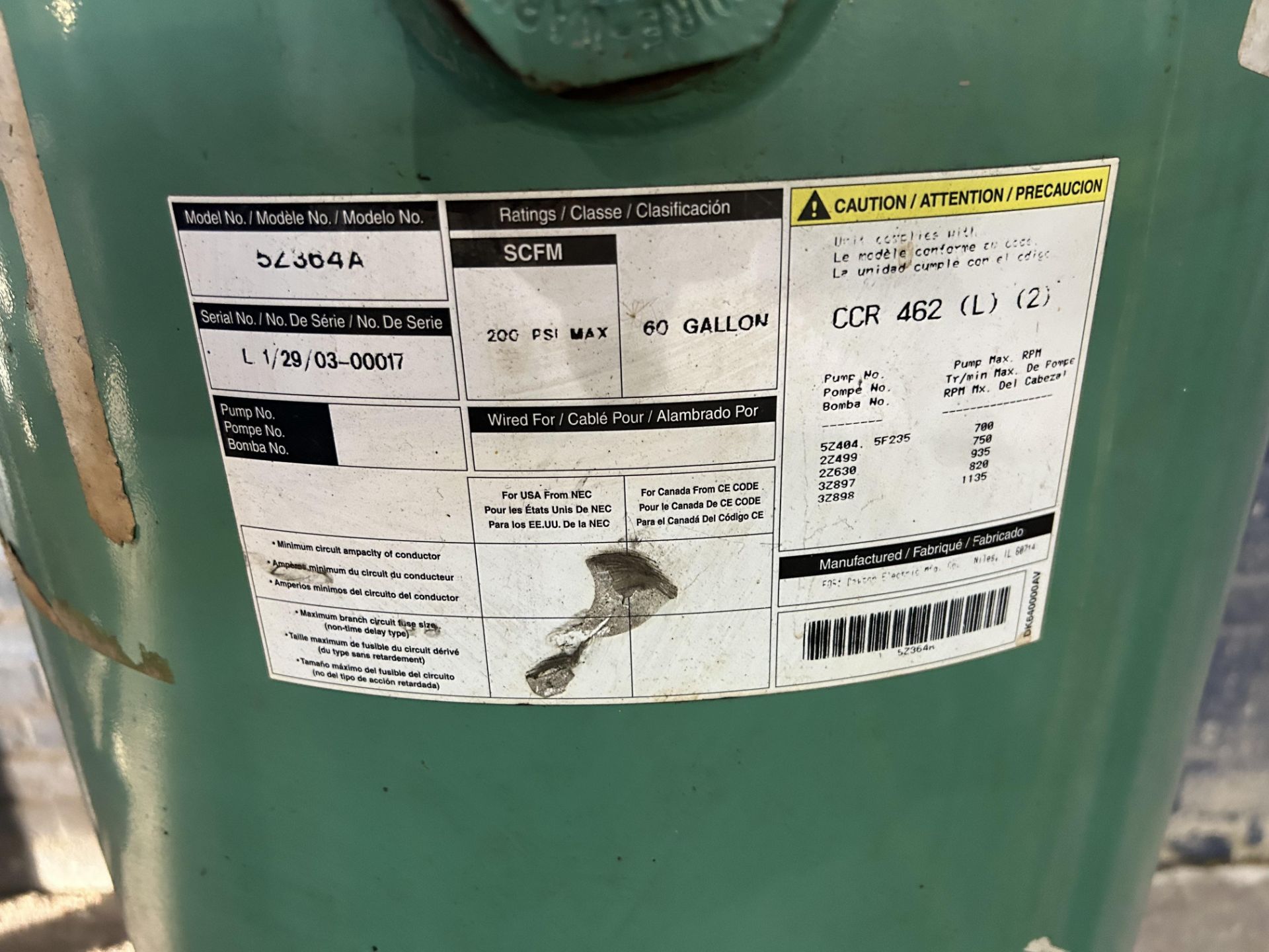 Air Tank, 200 PSI Max, Rigging/ Removal Fee - $35 - Image 3 of 4