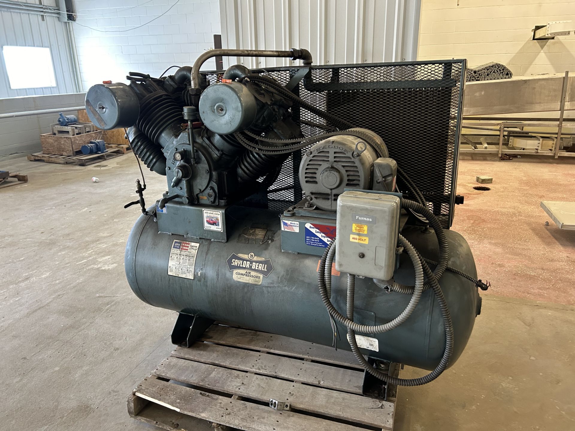 Lot Location: Hartley IA - Saylor-Beall Two-Stage Air Compressor, 20HP Baldor Motor Attached - Image 2 of 6