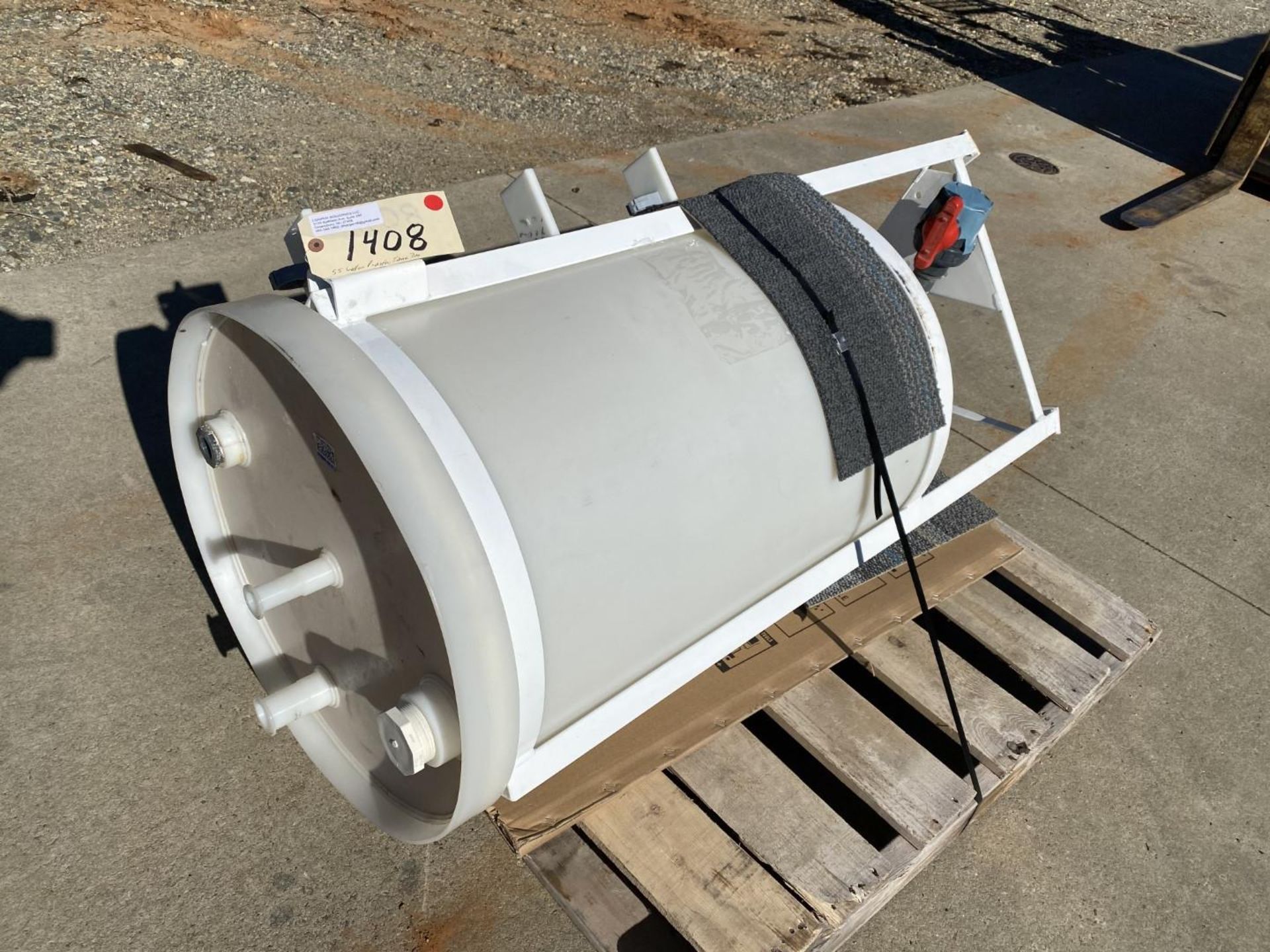 Lot Location: Greensboro NC 55 GALLON PLASTIC CONICAL HOPPER TANK