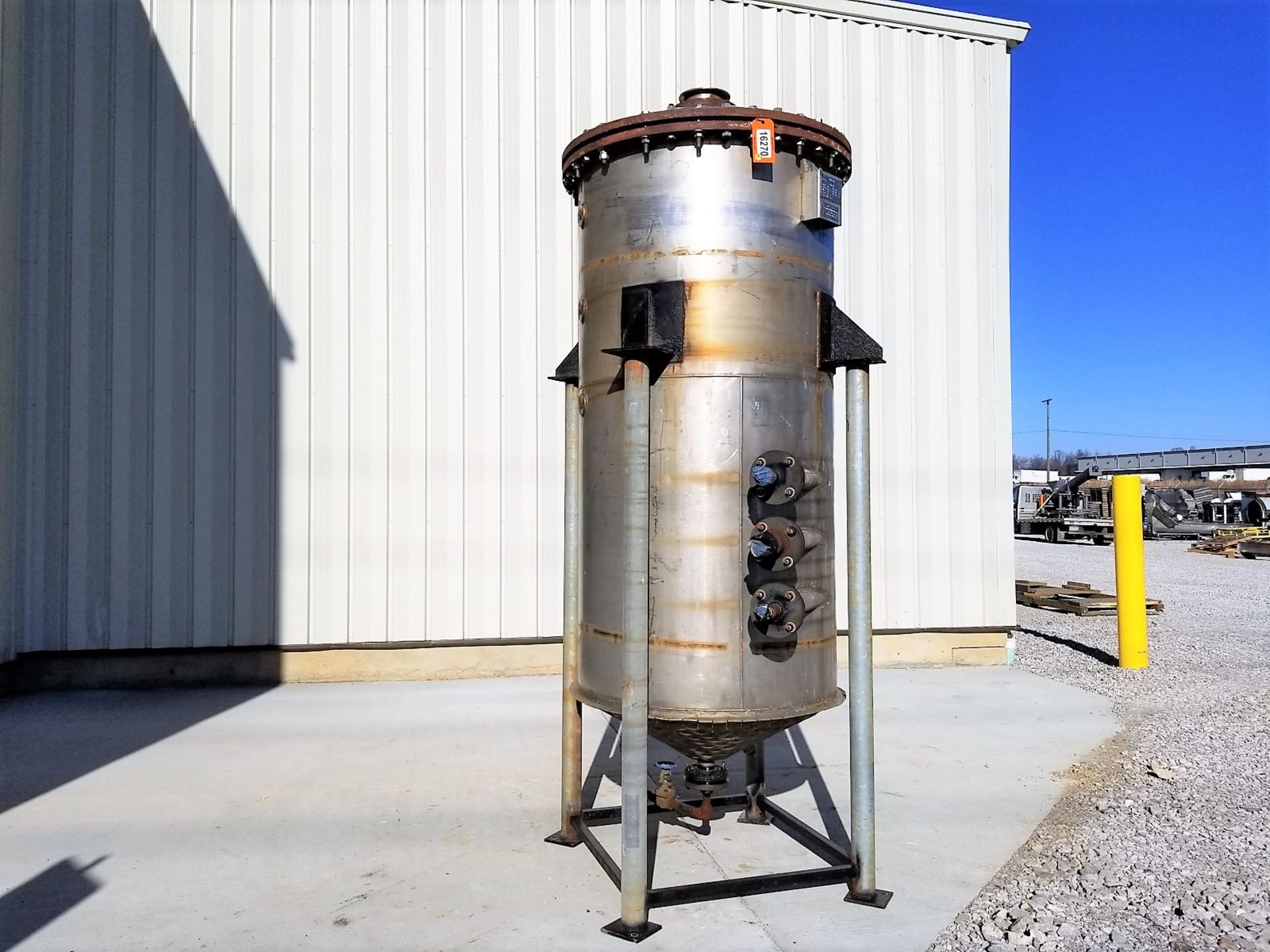 Lot Location: Greensboro NC 480 Gallon Stainless Steel Liquid Jacketed Tank