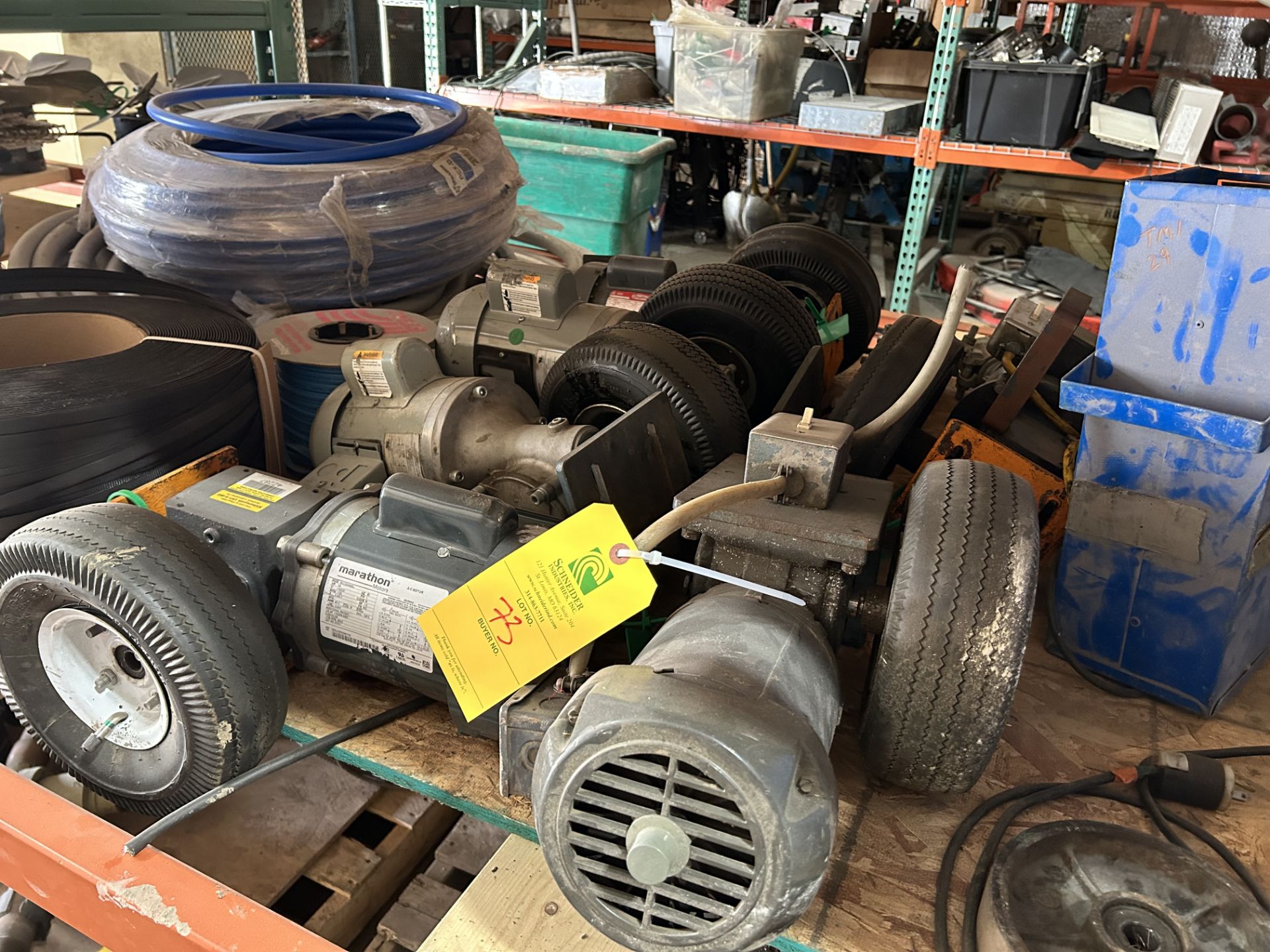 Lot Location: Hartley IA- Pallet of Small Wheel Motors, 1/4 HP