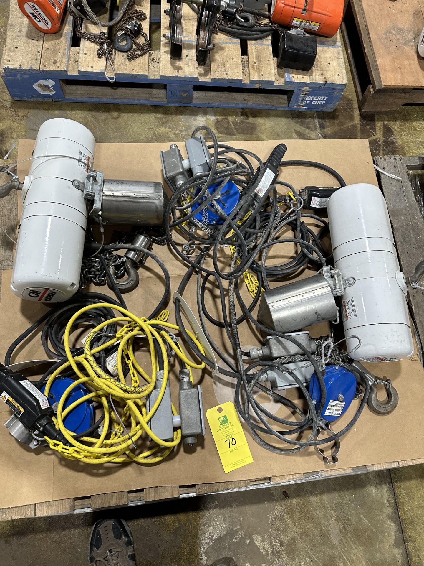 (Located In Springfield, MI) Lot of Misc Hoists