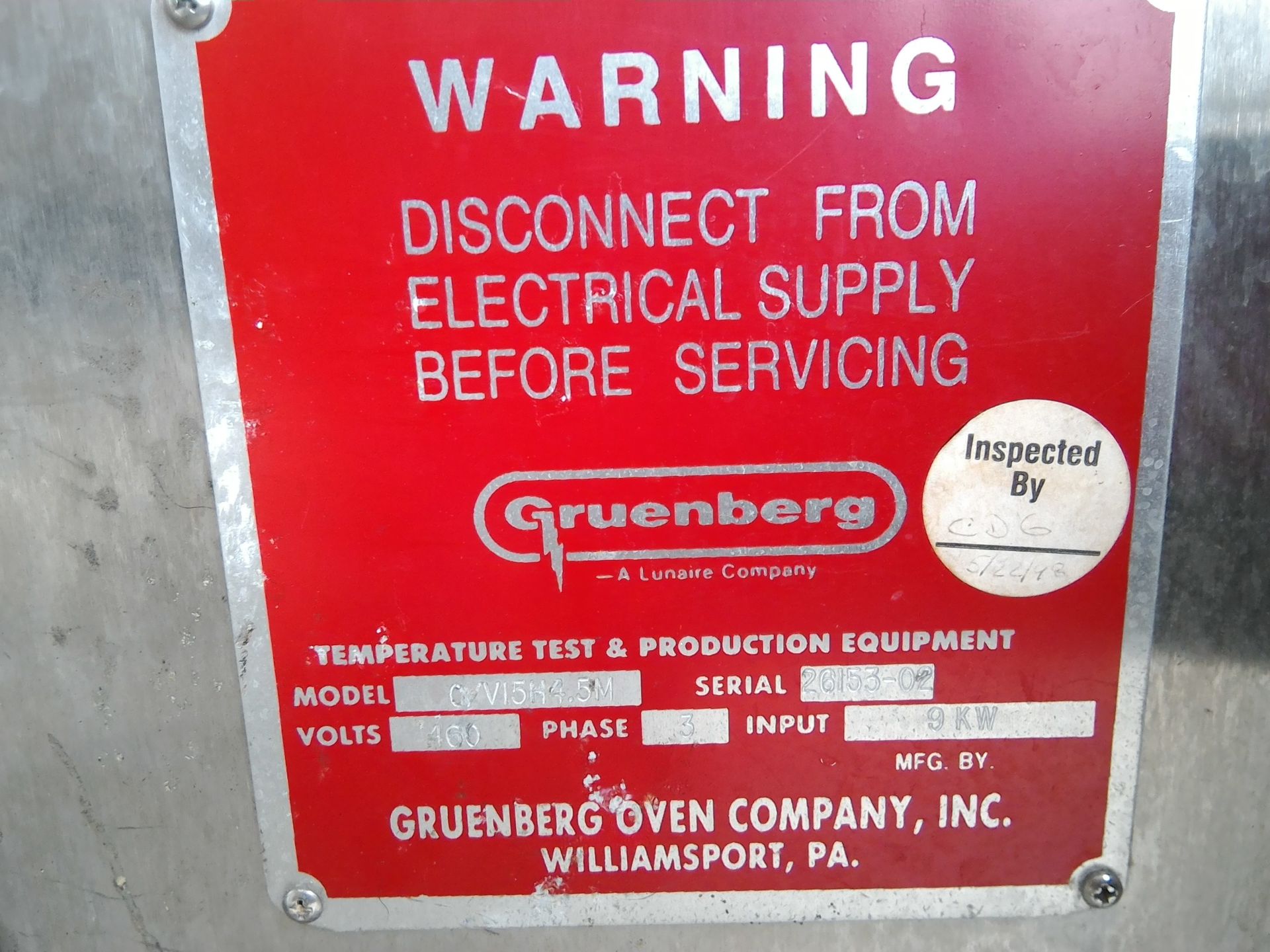 Lot Location: Greensboro NC Used Gruenberg Industrial Dual Cabinet Vacuum Drying Oven C/V15H4.5M - Bild 2 aus 4