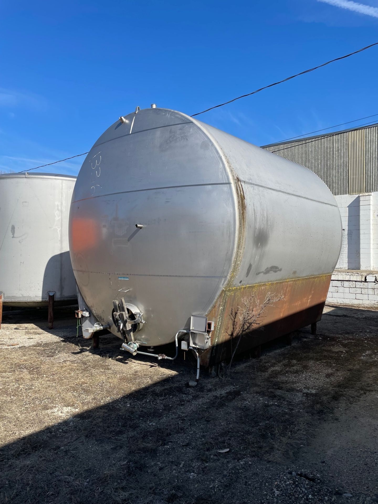 (Located In Springfield, MI) Paul Mueller 304 Stainless Horizontal Tank 12000 Gallon S/N 141375-6 L