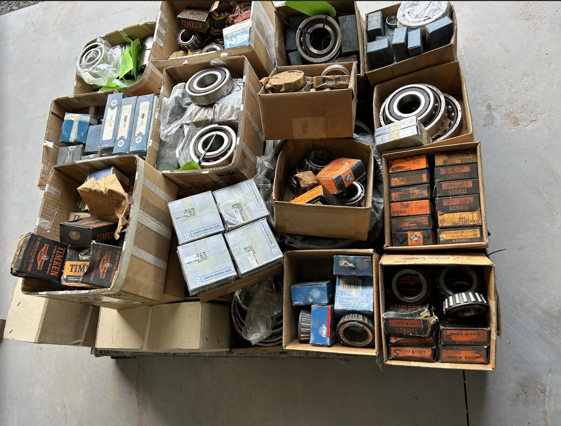 (Located in Rochester, NY) Pallet of Miscellaneous Bearings, Timken, SNFA, SKF, NTN