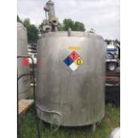 Lot Location: Greensboro NC USED 1100 GALLON STAINLESS STEEL HEATED MIX TANK.
