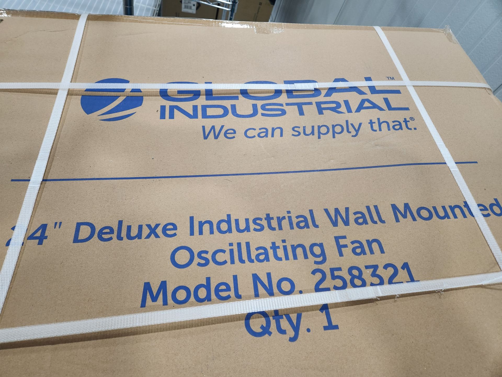 (Located in Somerset, MA) Global Industrial 24" Deluxe Oscillating Wall Mount Fan, 3 Speed, 8,650 - Image 2 of 2