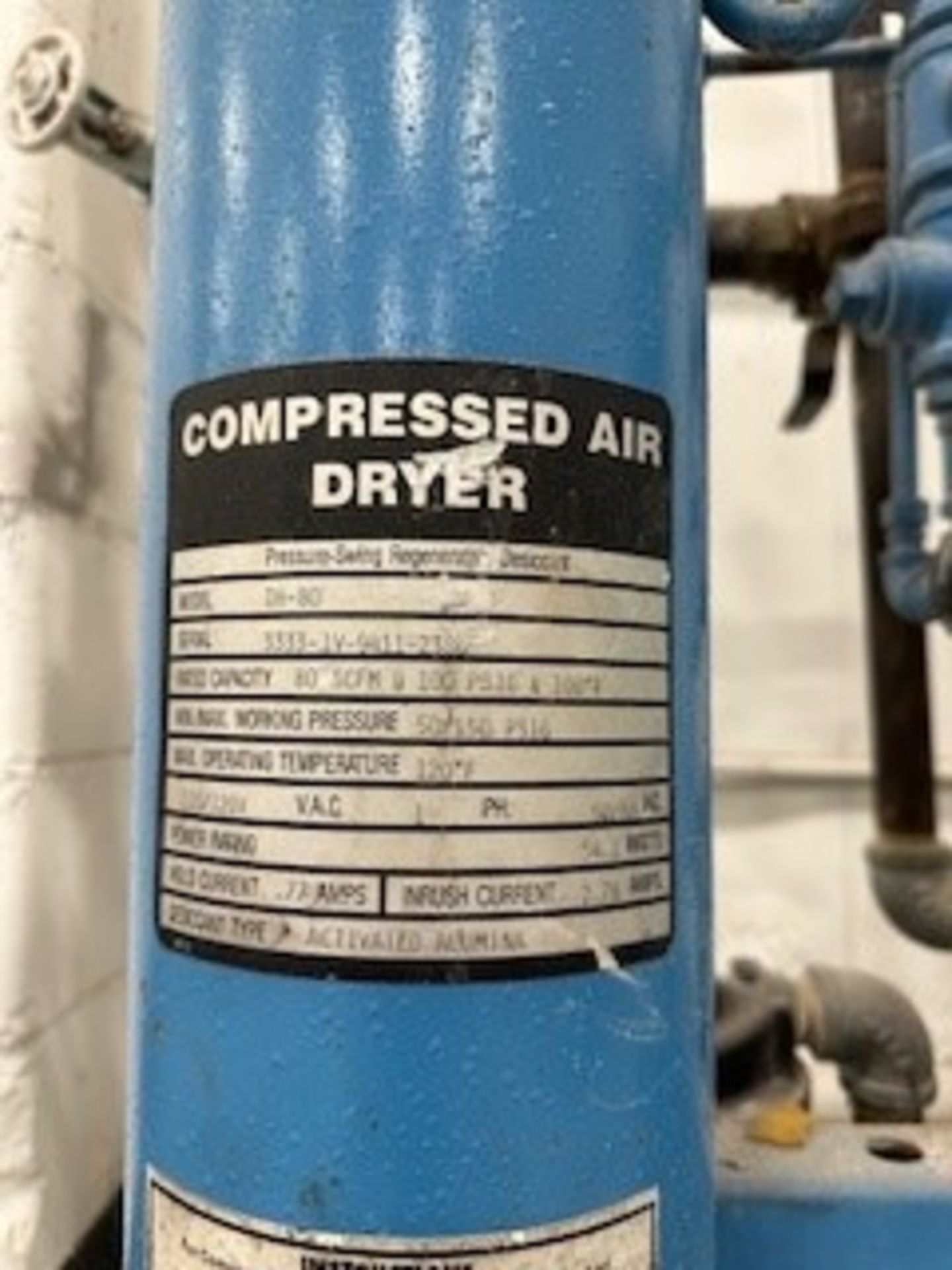 (Located in Farmingdale, NJ) Hankison Air Dryer, Model# DH-80, Serial# 3333-1V-9411-23SD - Bild 2 aus 2