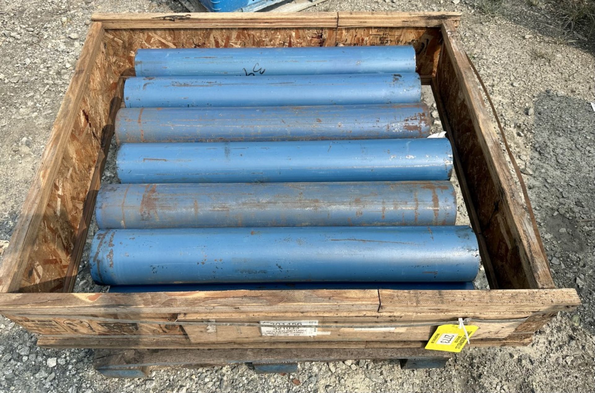 Lot Location: Greensboro NC 6'' DIAMETER BELT CONVEYOR RETURN IDLER ROLLERS 39'' & 45'' LONG