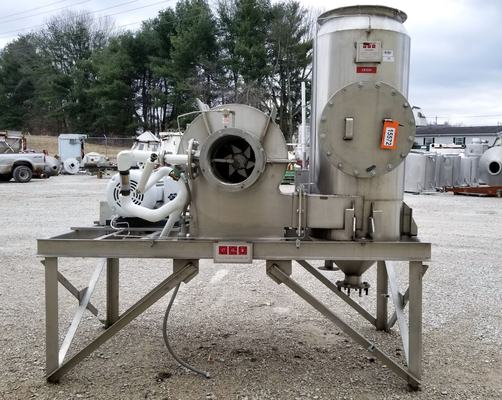 Lot Location: Greensboro NC Used 30HP Clean Gas Systems CGS Stainless Steel Wet Scrubber Dynascrub I