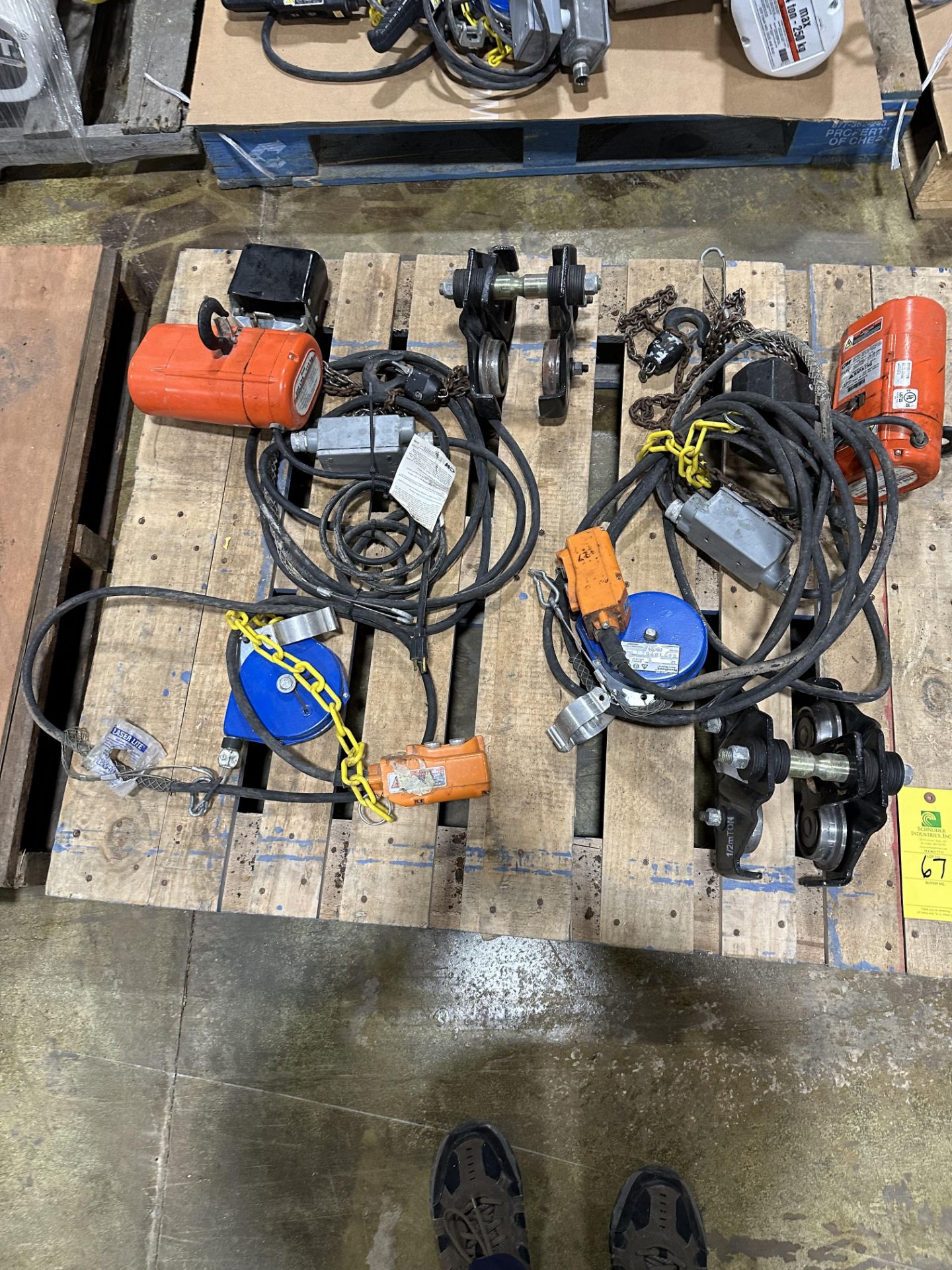 (Located In Springfield, MI) Lot of 1/4 Ton Hoists