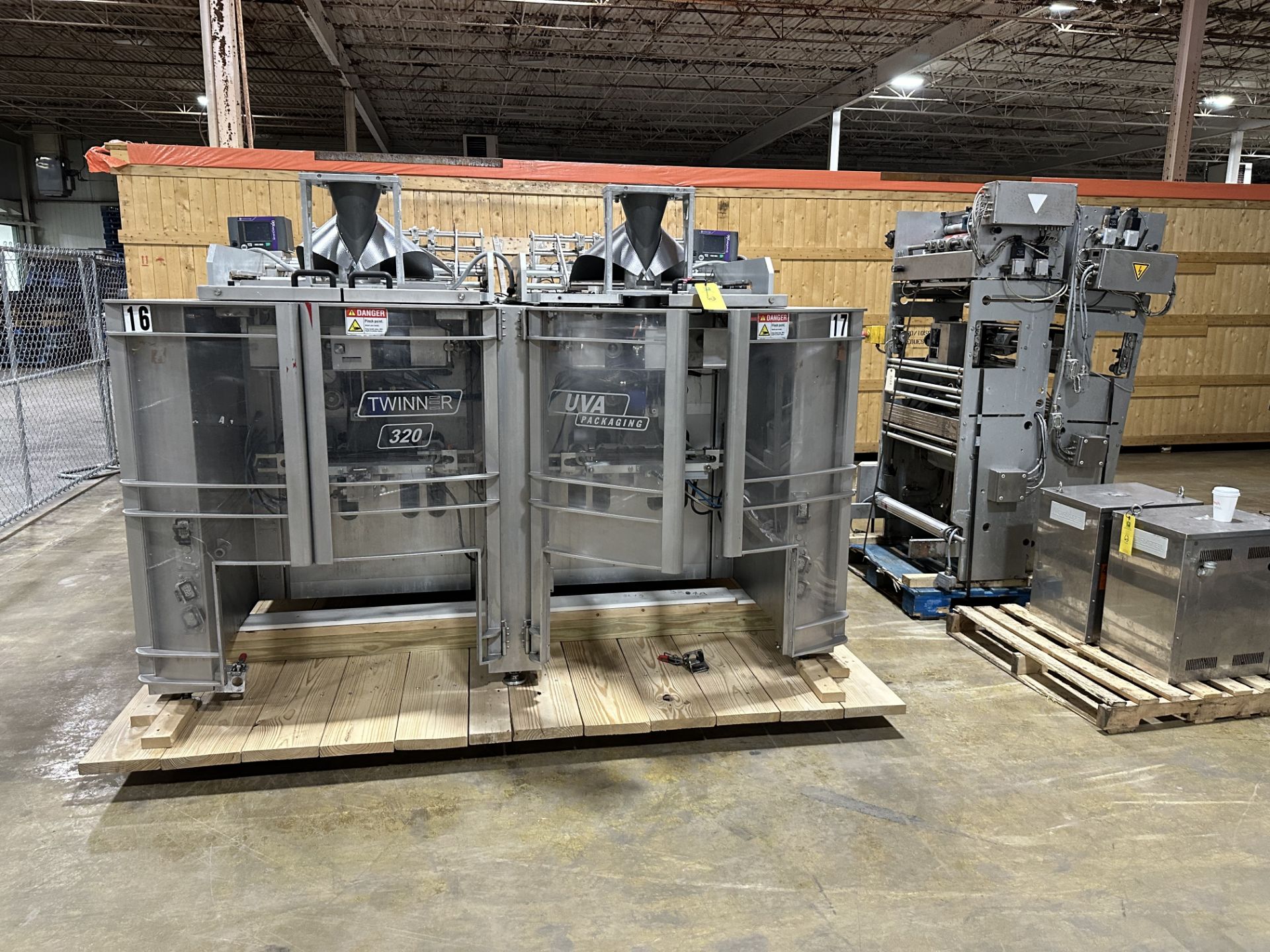 (Located In Springfield, MI) UVA Packaging Twinner 320 Bagger with Film Feeders