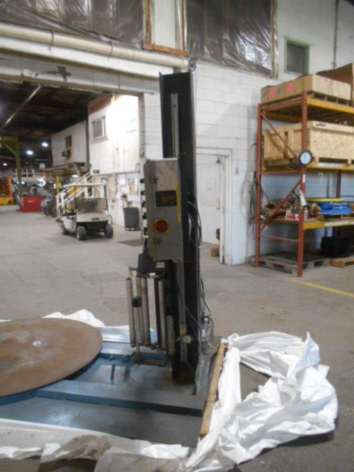 Lot Location: Newton KS - Orion pallet wrapper model # l66-12s-3m, 48” turntable serial # 8068237