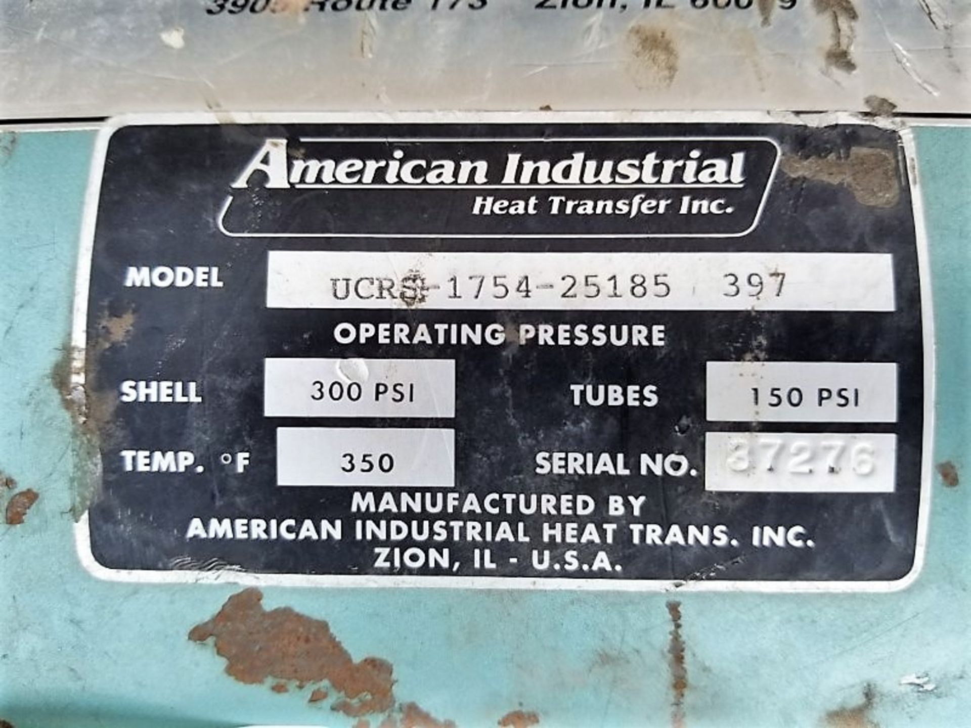 Lot Location: Greensboro NC AMERICAN INDUSTRIAL HEAT TRANSFER INC. Shell & Tube Heat Exchanger - Image 7 of 9