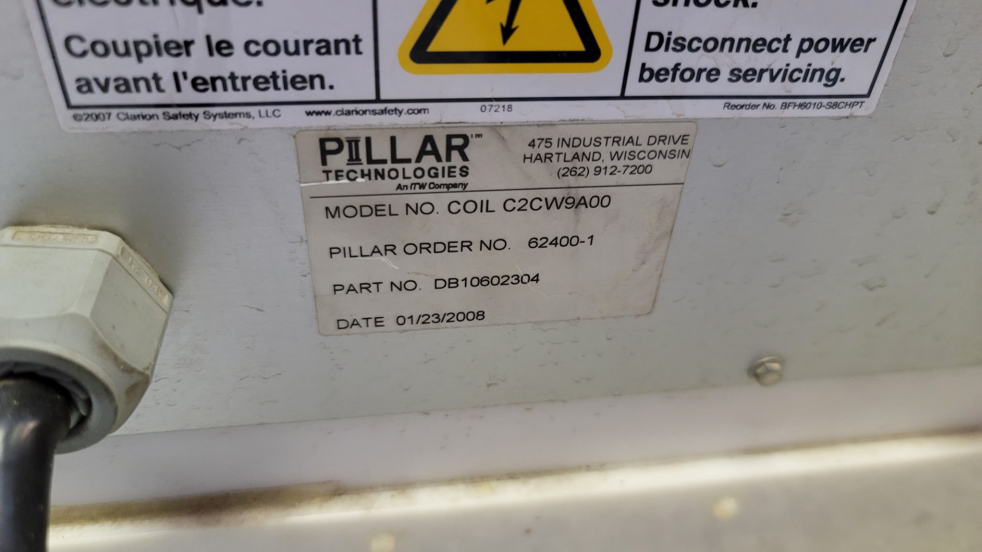 (Located in Belle Glade, FL) PILLAR INDUCTION SEALER HEAD, MODEL: COIL C2CW9A00, SERIAL: 62400-1 - Image 3 of 3