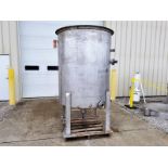 Lot Location: Greensboro NC Used 585 Gallon Stainless Steel Tank, Open Top with Pipe Coils