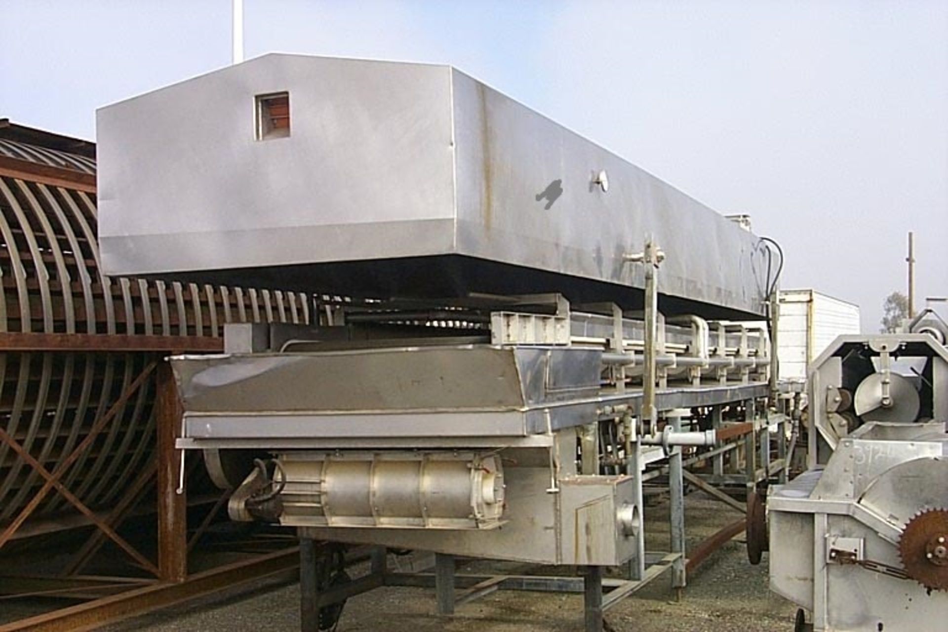 (Located in Morgan Hill, CA) Goodale Blancher, Model Hydro Static Belt Blancher, M/S Galv. Steel Mai